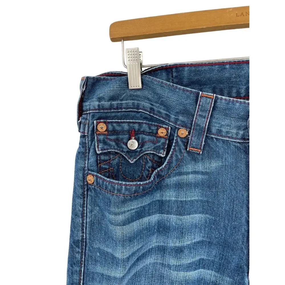 True Religion Bootcut Jeans Flap Pocket Tag reads size 33 waist measures 36